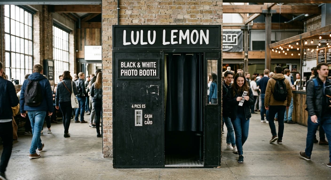 Lulu Lemon - Classic analog photo booth in London, United Kingdom. Vintage photochemical booth for instant photo strips.