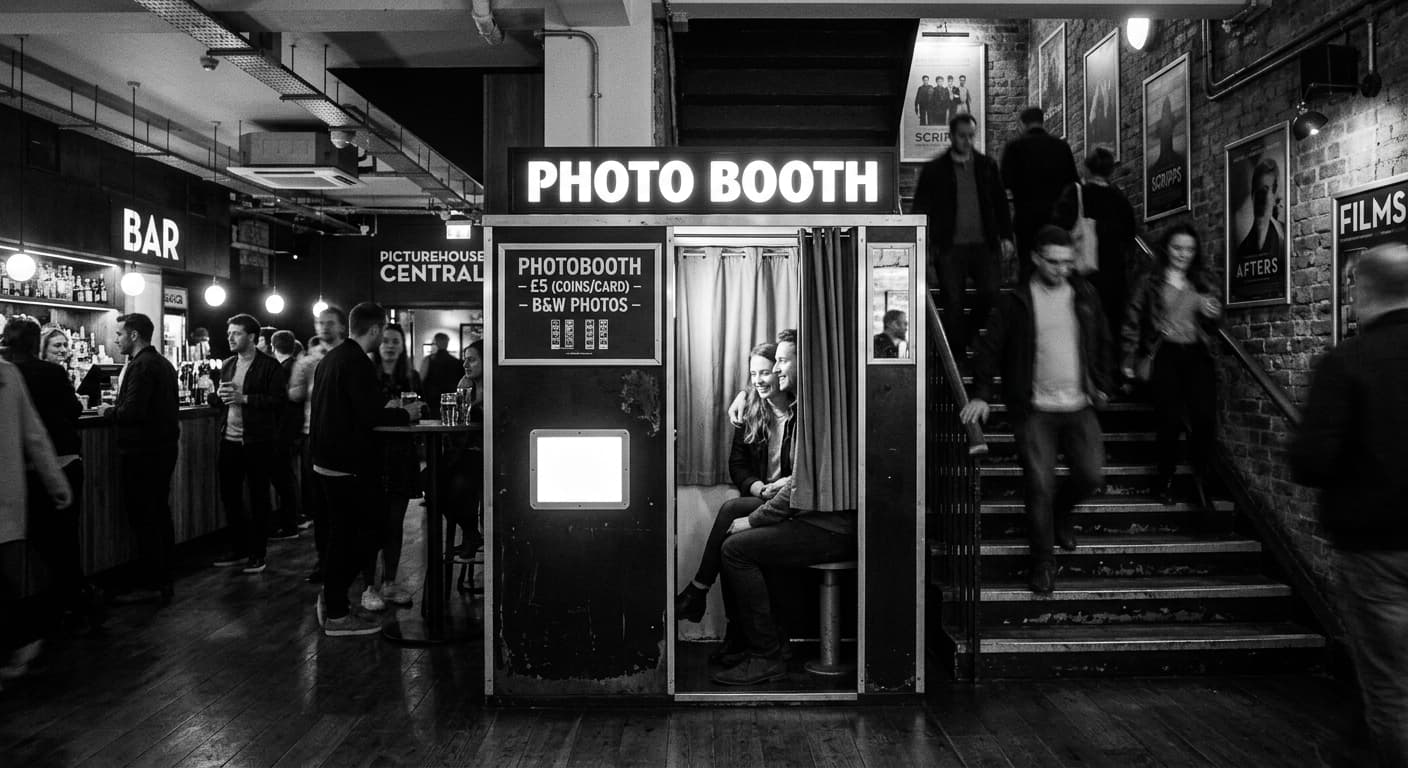 Picture House Central - Classic analog photo booth in London, United Kingdom. Vintage photochemical booth for instant photo strips.