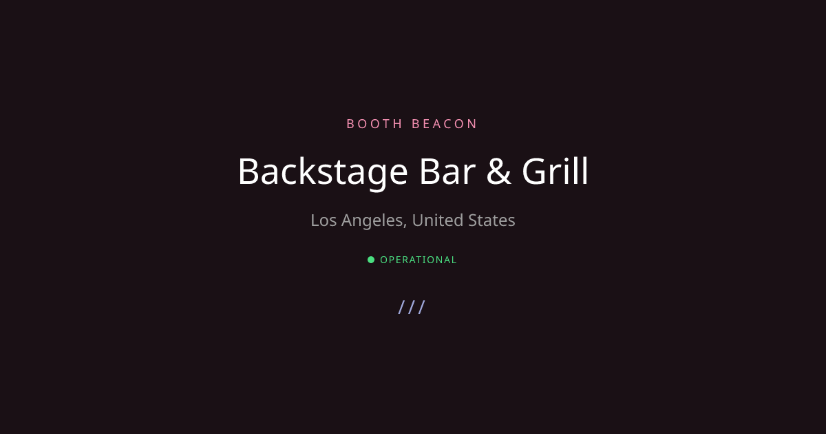Los Angeles Analog - Backstage Bar & G... | Booth Beacon