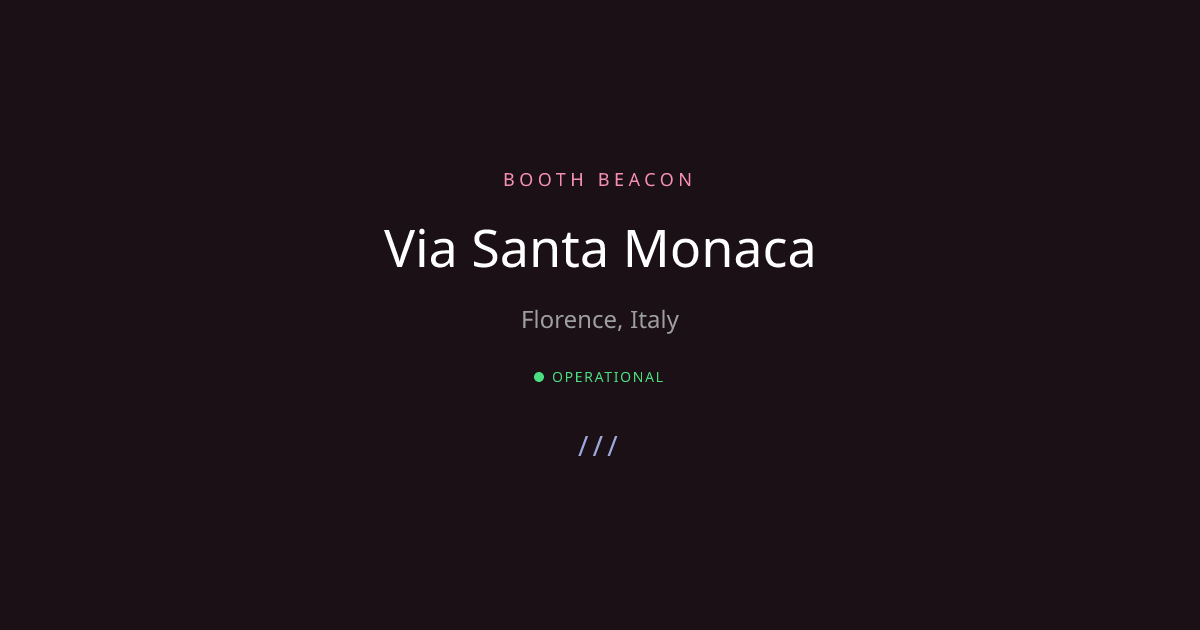 Florence Analog - Via Santa Monaca | Booth Beacon